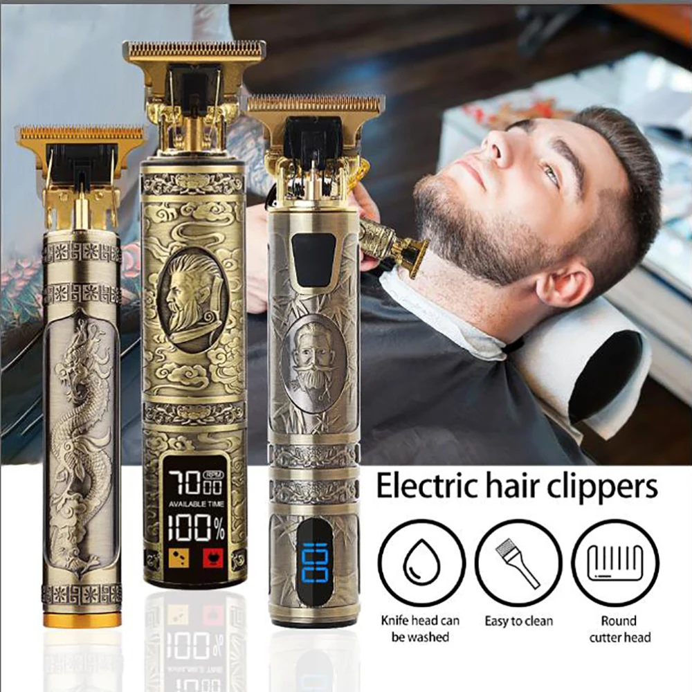 T9 USB Electric Hair Cutting Machine Rechargeable Hair Trimmer for Man Cordless Clippers Professional Beard Hair Cutting Machine