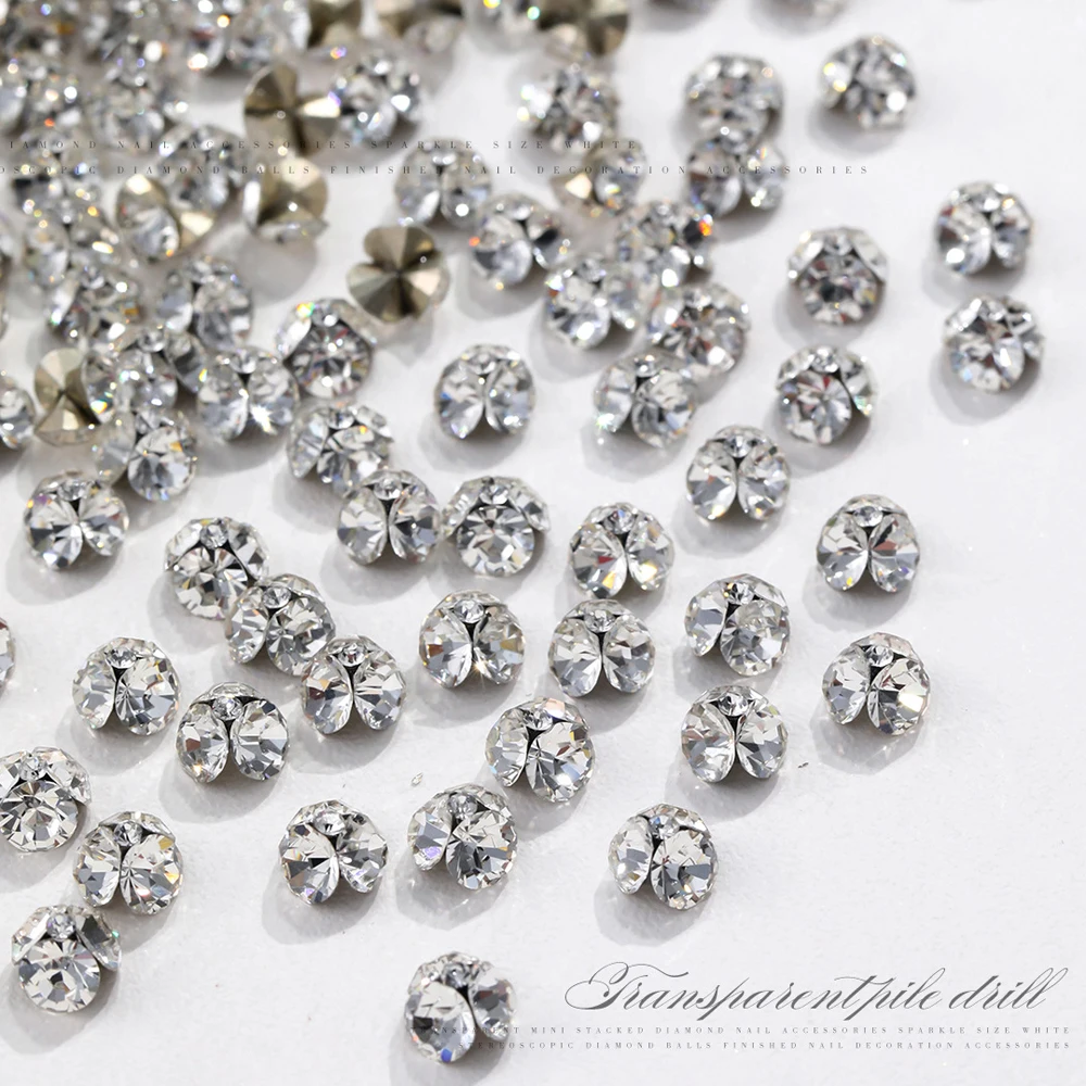 10 шт., 2,5-8,5 мм, Super Sparkle K9, ворс для ногтей, бриллианты, шарик, блестящие мини-прозрачные стразы для ногтей, 3D сложенное стекло, маникюрный драгоценный камень (art.: 3920cf0769671) - 3920cf0769671