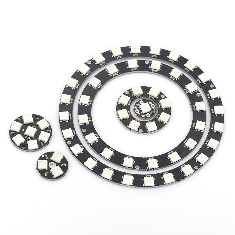 5 В 1 бит 3 4 7 8 9 12 16 24 32 64 WS2812 5050 RGB светодиодная кольцевая лампа + встроенные драйверы