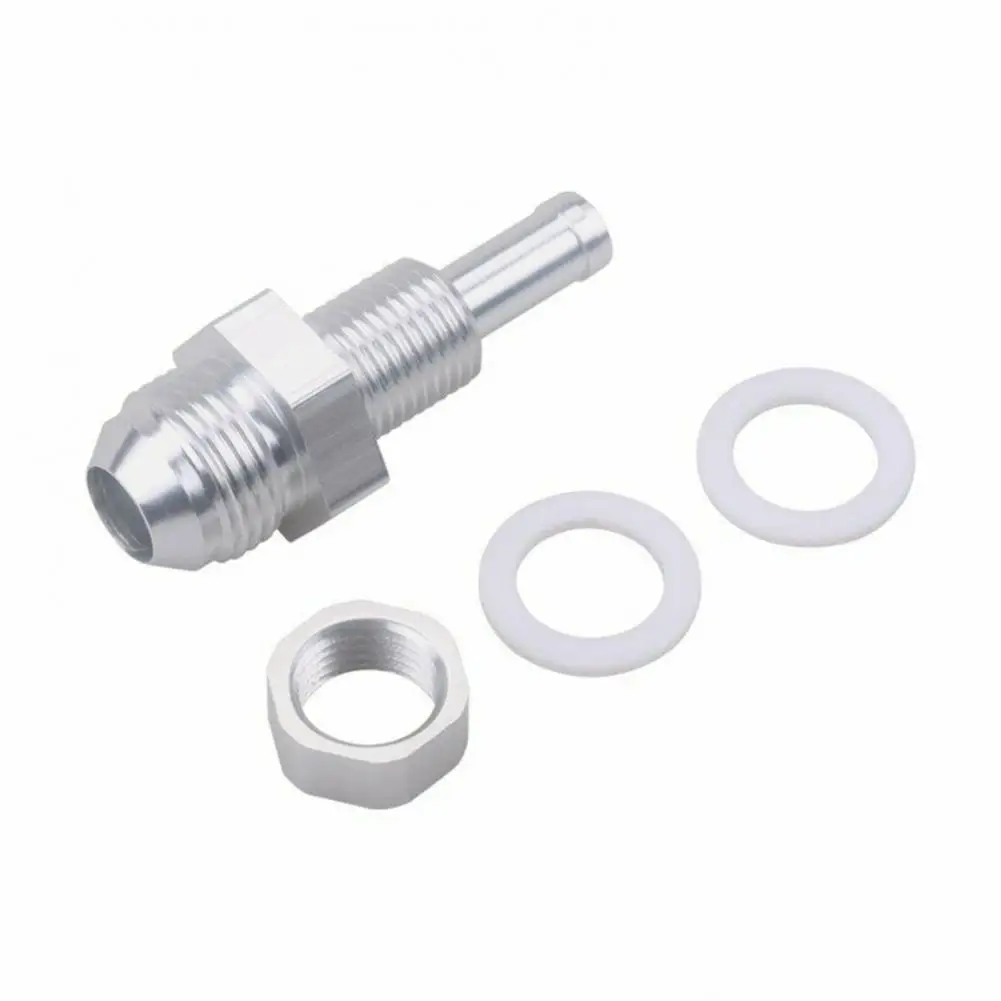 

Fuel Tank Fitting Good Sealing Performance Bulkhead Connector Aluminum 6AN Bulkhead to 5/16 Hose Barb Fuel Tank Fitting for ATV