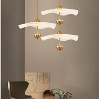 lotus flower gold chandelier lamp led living room restaurant designer lamp leaf home decoration farmhouse pendant lights