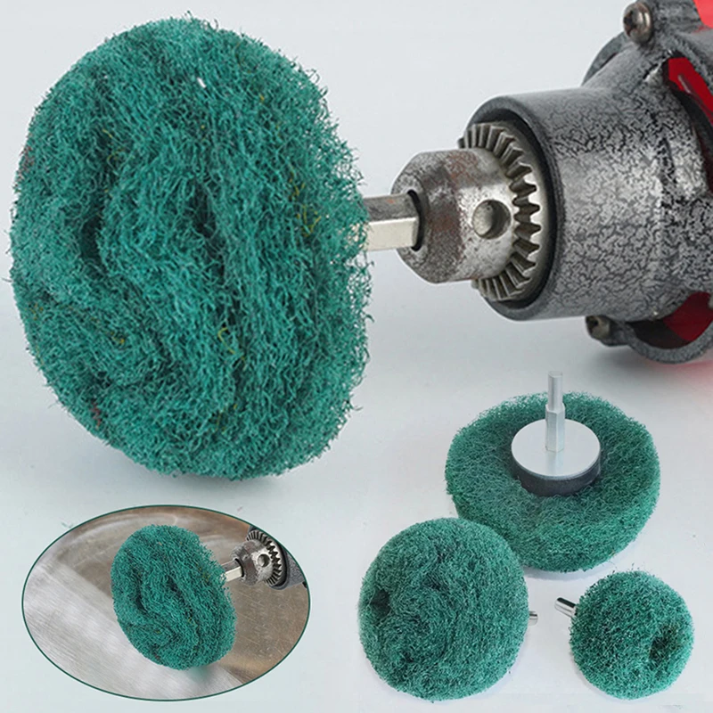 

Scouring Pad Abrasive Wheel Nylon Fiber Grinding Sanding Head Buffing With Shank Polishing Wheel 50-100mm For Dremel Rotary Tool