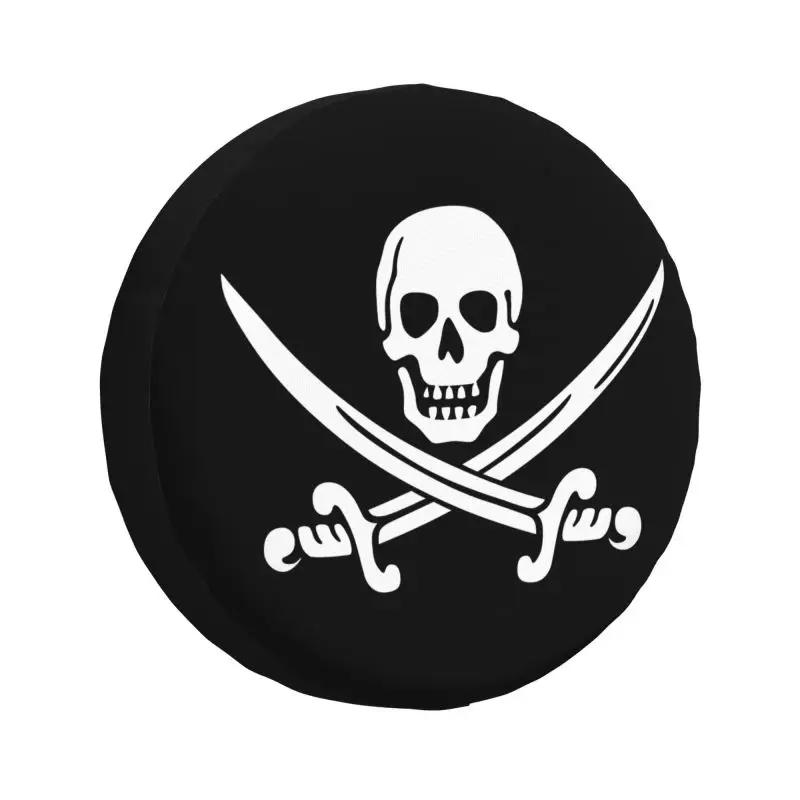 

Jolly Roger Skull Spare Wheel Tire Cover for Grand Cherokee Pirate Flag Jeep RV SUV 4WD 4x4 Vehicle Accessories 14" 15" 16" 17"