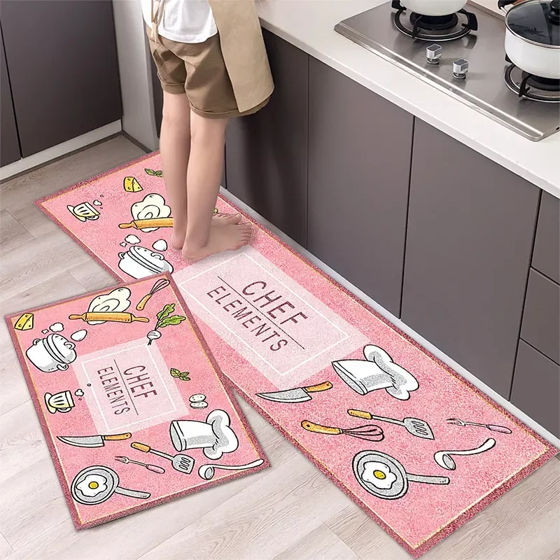 

NEW2023 Fashionable Simple Nordic Style Kitchen Floor Mat Household Long Strip Door Mat Modern Home Decor