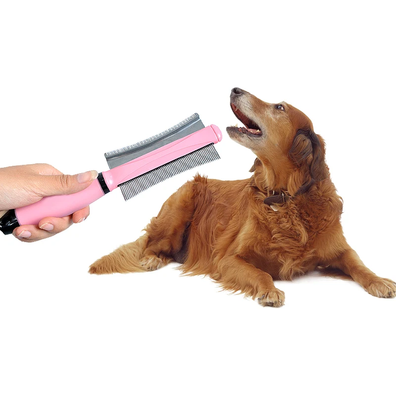 

Stainless Steel Silicone Dog Comb Blue Pink