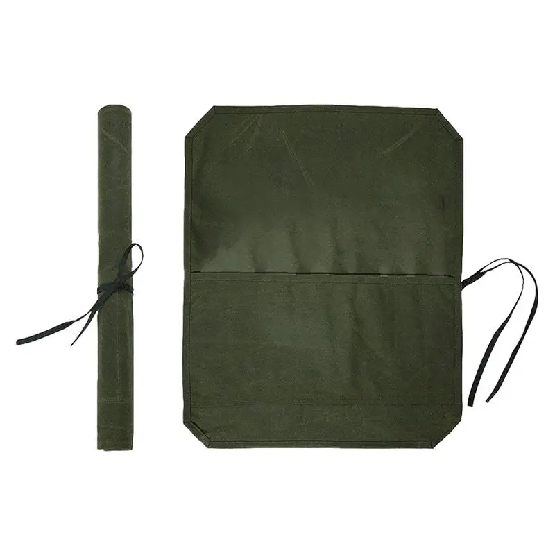 

Roll Up Knives Bag Waxed Canvas Knifes Cultery Carrier Chef Knives Roll Bag Portable Chef Knifes Cases Knifes Pouch Holders With