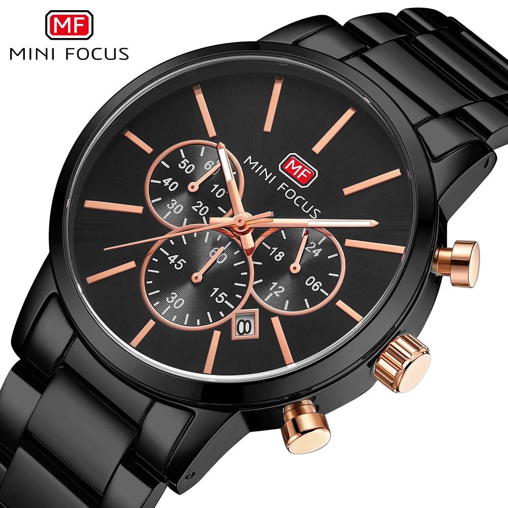 

MINI FOCUS Top Brand Luxury Mens Watches Waterproof Quartz Wristwatches for Male Sports Military Stainless Strap orologio uomo