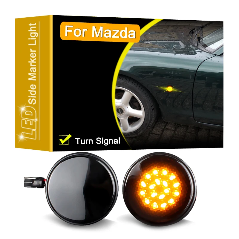 

Smoked Lens Waterproof LED Side Fender Marker Lamp Blinker Turn Signal Light For Mazda MX5 MX-5 Mk1/Mk2/Mk3 1989-2015