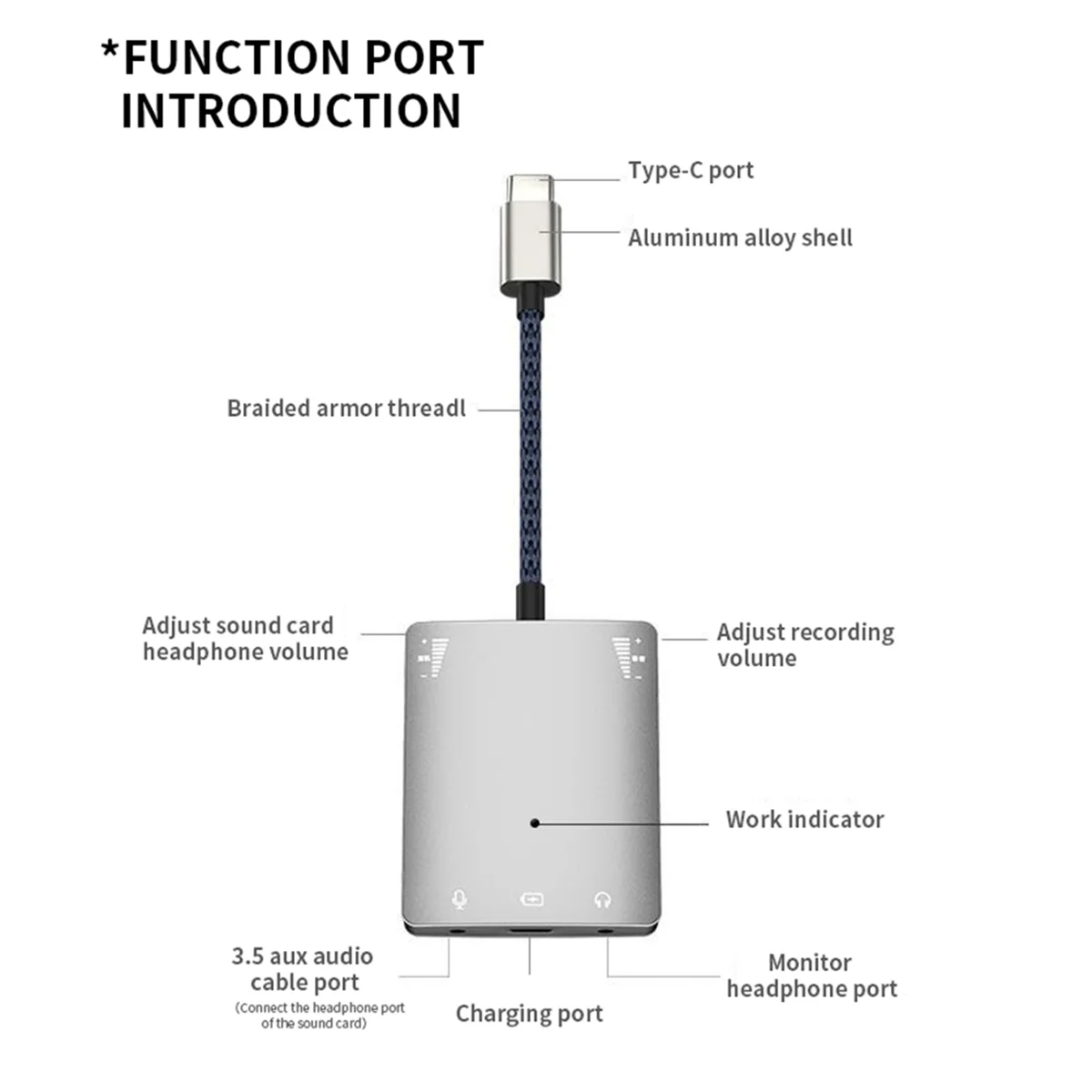 USB C звуковая карта динамик 3,5 мм аудио интерфейс адаптер для наушников HuaweiSamsung Высокое качество живой преобразователь (art.: 3920c8a389ca4) - 3920c8a389ca4
