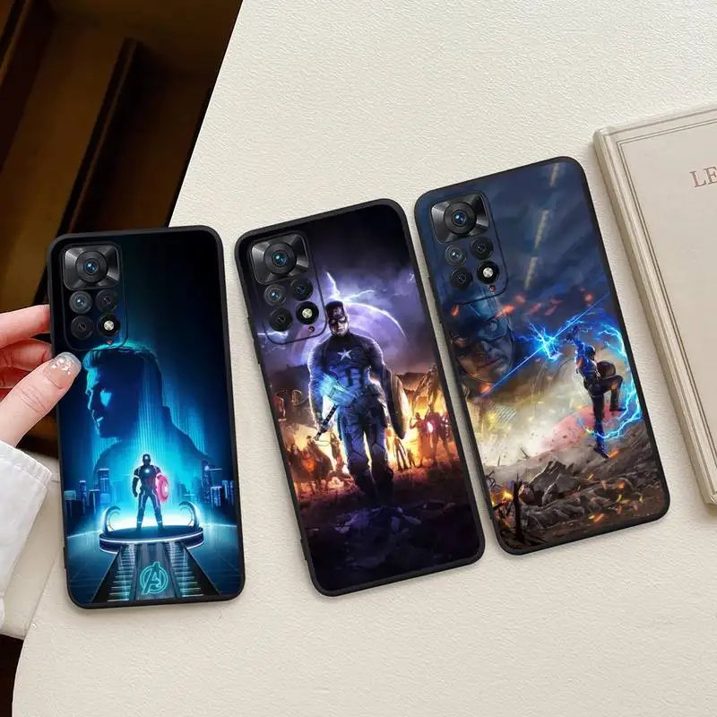

Captain Marvel America Phone Case For Redmi Note 11E 11S 11 10 9 Pro 9A K20 K30 K40 Soft Silicone Cover