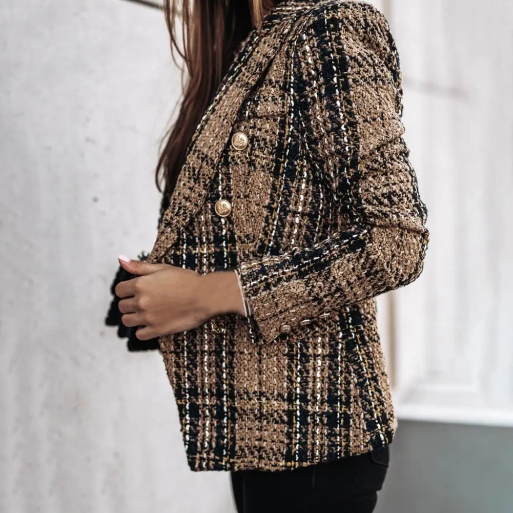 

Practical Blazer Fadeless Modern Design Winter Lady Coat Lapel Woolen Autumn Blazer for Work