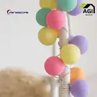 Гирлянда с хлопковыми шариками разных цветов радужной расцветки, сказосветильник гирлянда для спальни, детской комнаты, ночник для праздника, мороженого