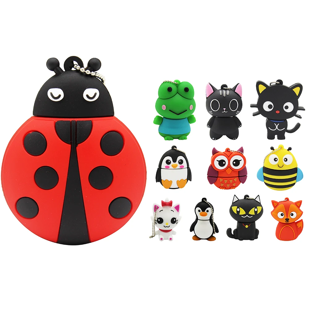 

Cartoon creative Owl penguin fox elf cat beetle usb 2.0 4GB 8GB 16GB 32GB 64GB pen drive USB Flash Drive gifty Stick Pendrive