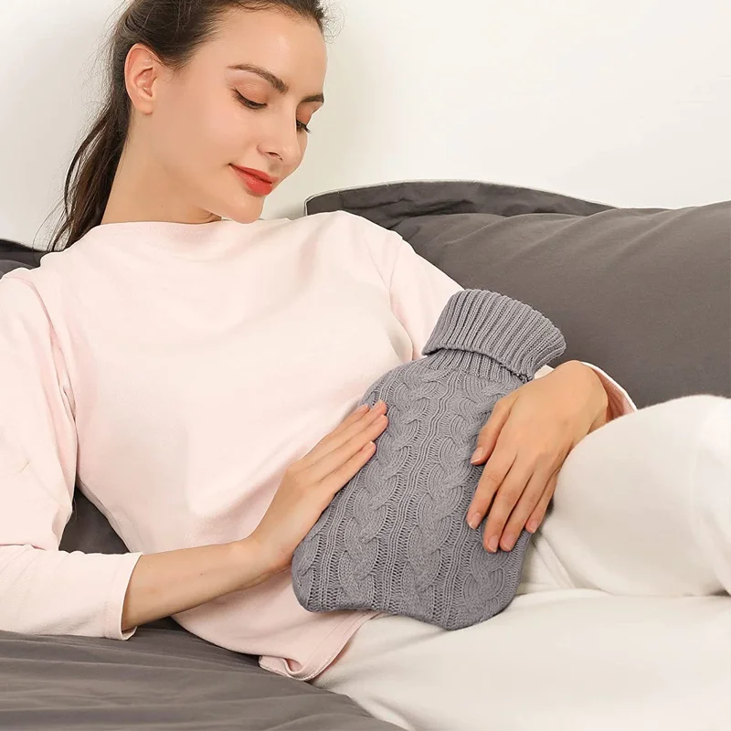 

2000ml Explosion-proof Hot Water Bottle Belly Treasure Protective Warm Large Cover Winter Heat Preservation Soft Safe Removable