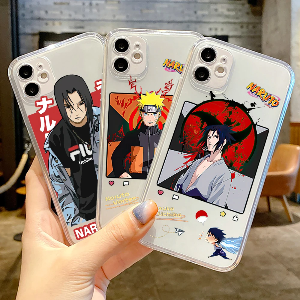 

NARUTO Luxury Ultra Thin Clear Phone Case For Apple iPhone 11 12 13 Pro Max 12 13 Mini X XR XS Max SE 6 6s 7 8 Plus Back