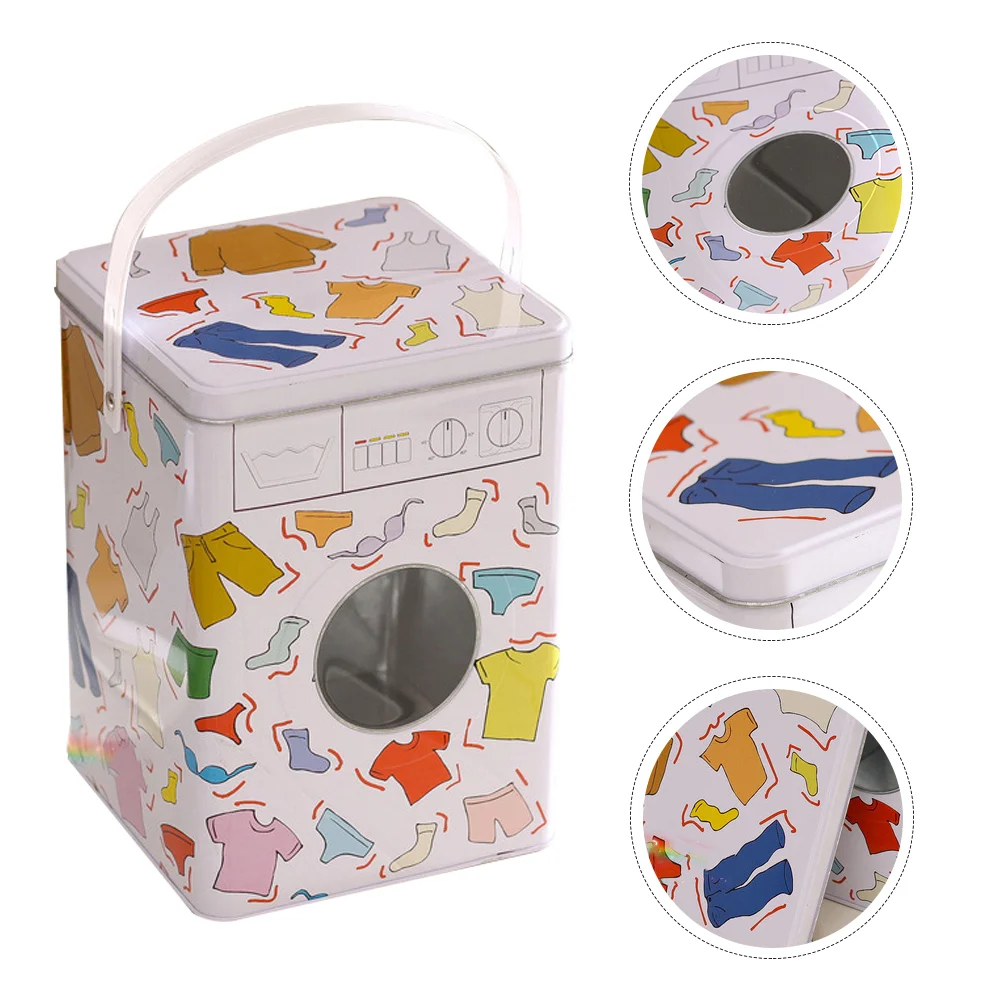 

Laundry Storage Tin Box Washing Detergent Metal Container Containers Basket Tinplate Canister Decorative Kitchen Beads Vintage
