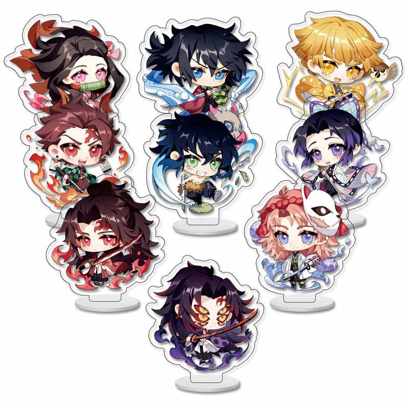 

9Pcs Anime Demon Slayer Acrylic Stand Model Genshin Impact Attack On Titan My Hero Academia Figure Decoration Action Plate Toys