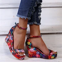 sexy girl summer design party women shoes high heels buckle ankle strap sandals women flower open toe sandals