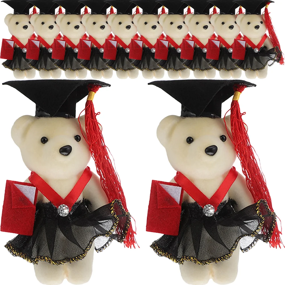 

12pcs Bear Graduation Dolls Gifts Bouquet Packaging Graduation Bear Decors