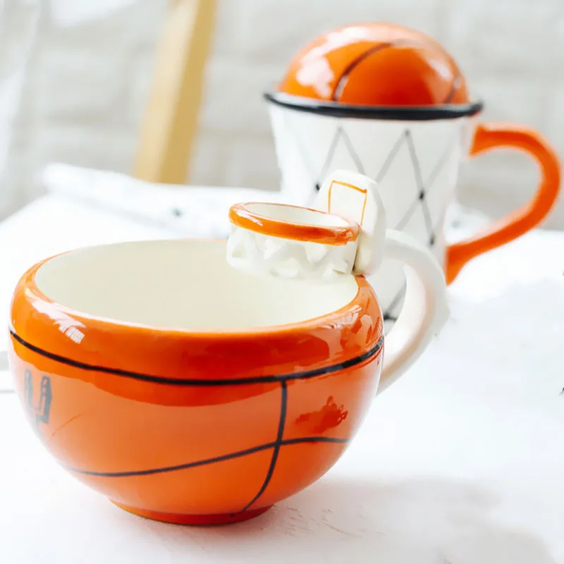 

Basketball Ceramic Mug Water Bottle Breakfast Mug Children Students Cute Mug Football Breakfast Milk Mug Office Coffee Mug