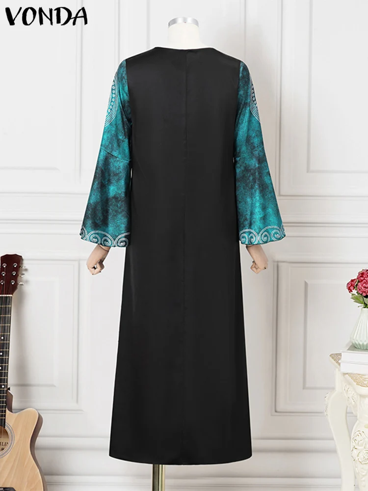Плюс размер VONDA женское элегантное длинное платье макси 2024 богемный сарафан с