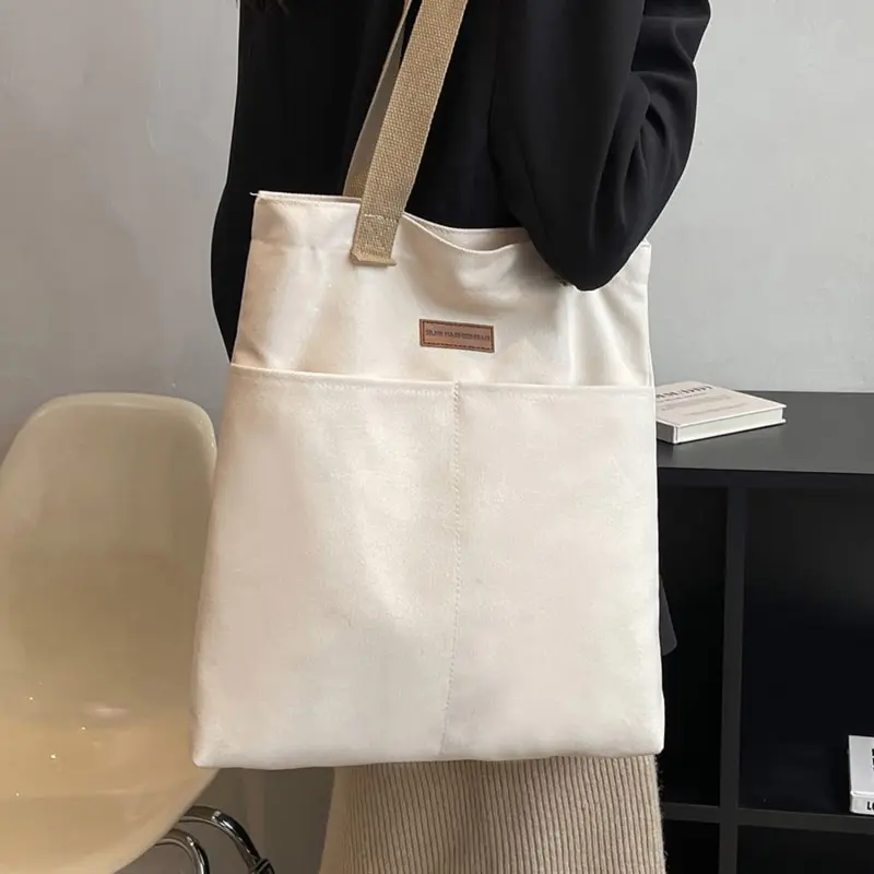 

Холщовая Сумка для женщин, школьный портфель на ремне для студентов колледжа, вместительная нишевая дизайнерская Повседневная Портативная сумка для хранения