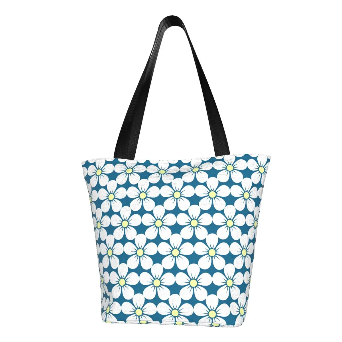 

Сумка-шоппер с цветочным принтом, женская сумочка на плечо с графическим рисунком для колледжа, тканевая ретро-Сумка-тоут