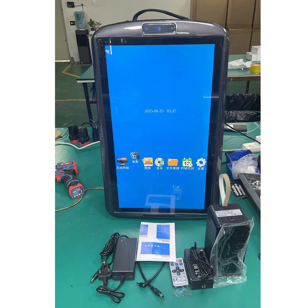 Фото Портативный рекламный плеер с LED LCD-экраном на спинном мониторе, работающий от перезаряжаемой батареи, для уличных маркетинговых акций №5