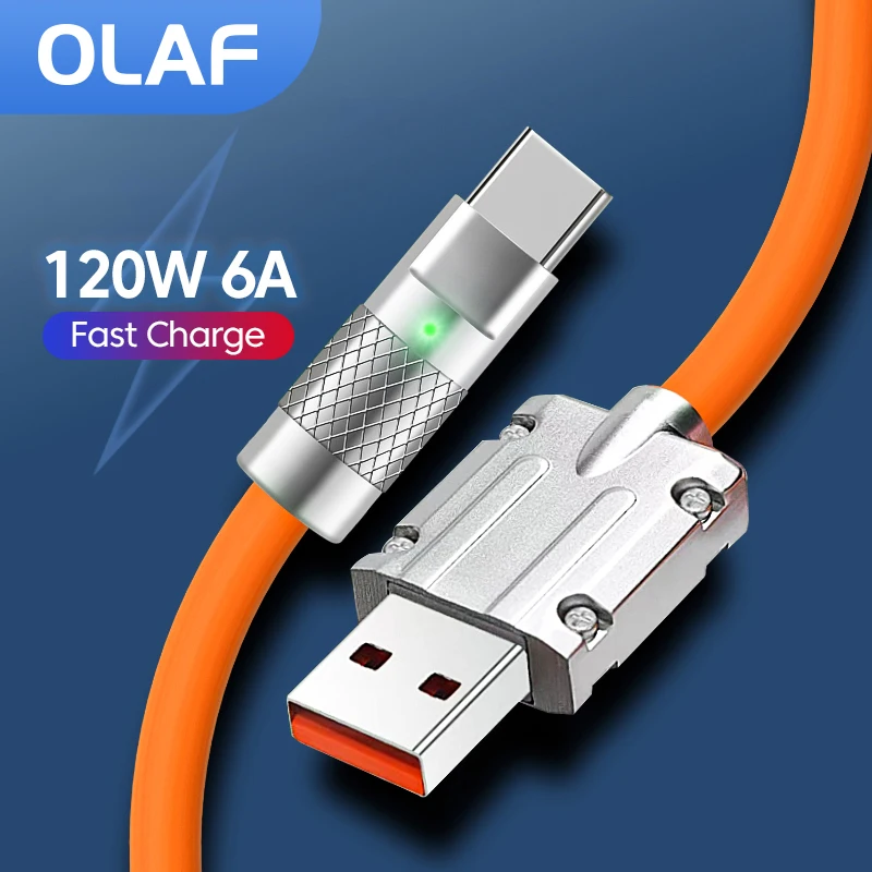 

Кабель USB Type-C с жидким силиконовым покрытием, 120 Вт, 6 А