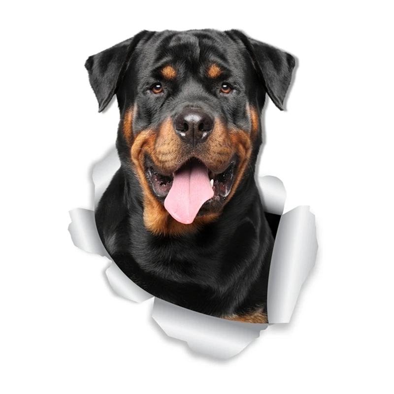 

Self-Adhesive Decal Smiling Rottweiler Dog Car Sticker Waterproof Auto Decors on Bumper Rear Window