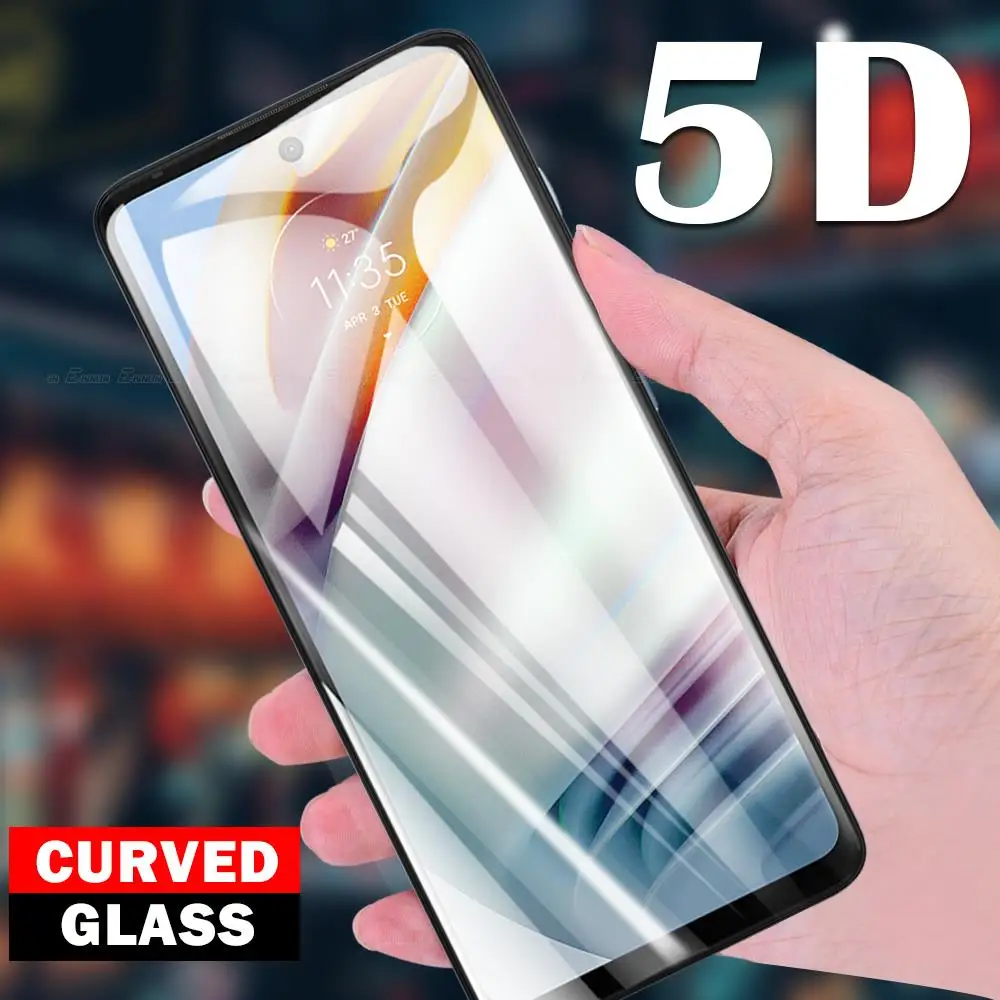 

Закаленное защитное стекло 5D с закругленными краями и полным покрытием для Motorola Moto G100 G200 G60 G50 G40 Fusion G71 G51 G41 G52