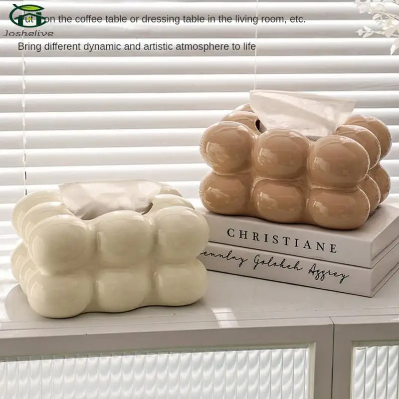 

Creative Ceramic Cotton Candy Drawer New 19.5x15x10cm Paper Pasket Living Room Decoration Napkin Holder Poly Long Eith High-end