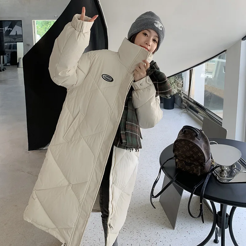 GRELLER New Women Jacket 2022 Winter Parkas Long Clothes Women's Down Cotton Padded Jacket Korean Loose Warm Thick Women Outwear
