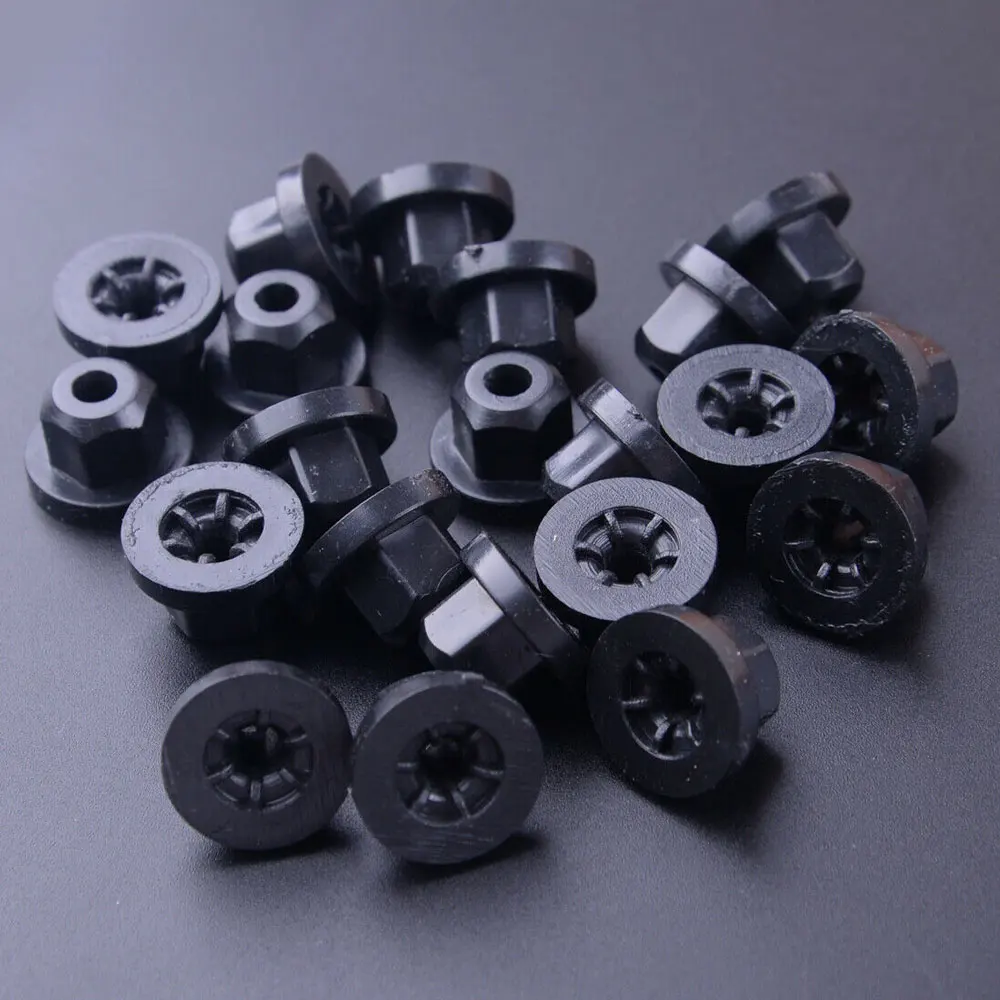 

20 шт., чёрный нейлоновый автомобильный прочный пластиковый фланцевый зажим для Mercedes Benz для BMW, внутренние детали, автомобильные аксессуары