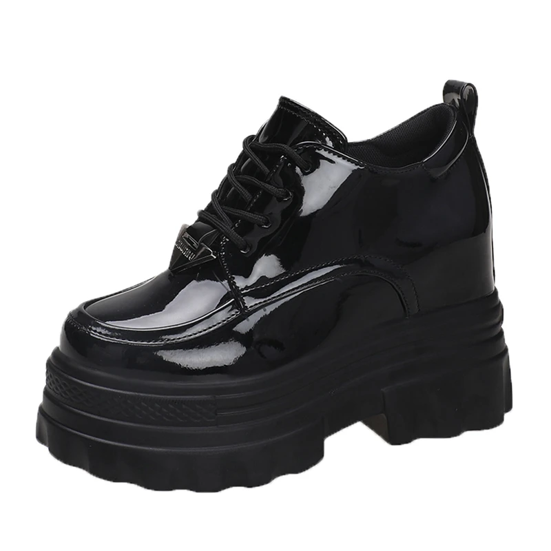 

Женские спортивные туфли Harajuku на танкетке, увеличивающие рост 11 см, массивные Папины кроссовки, Женская дышащая кожаная повседневная обувь на платформе
