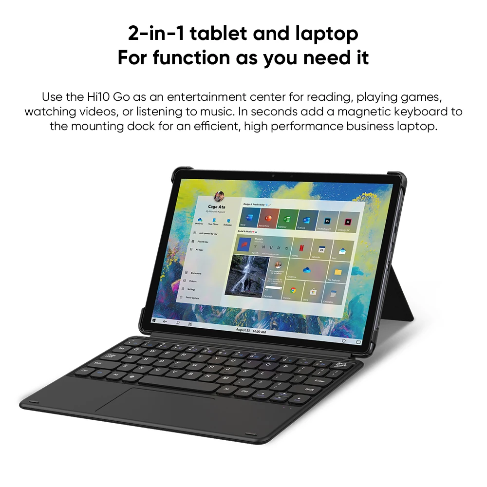 CHUWI Hi10 Go планшет с 10 1-дюймовым дисплеем процессором Intel Celeron N5100 ОЗУ 6 ГБ ПЗУ 1 Windows -