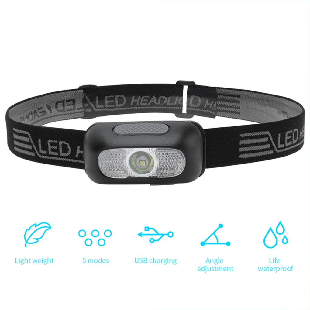 

Светодиодный налобный фонарь, водонепроницаемые ночные лампы, перезаряжаемый инструмент для освещения фар