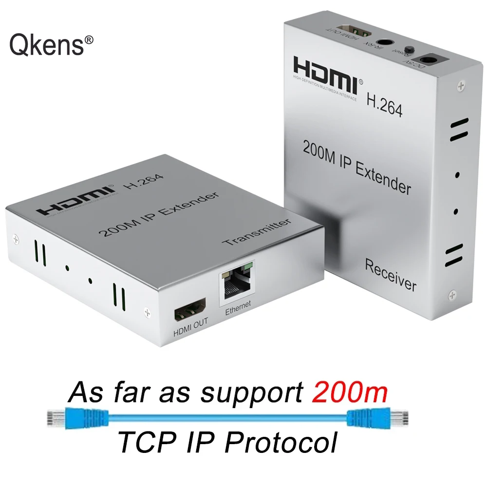 200 м IP HDMI удлинитель через UTP/STP CAT5e CAT6 RJ45 Ethernet LAN Сетевой кабель 1080p видео конвертер
