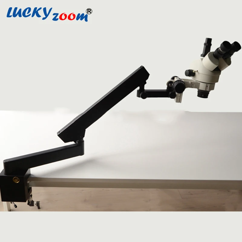 Бренд Luckyzoom 7X-90X Стерео Зум тринокулярный микроскоп Шарнирная подставка SZM2.0X