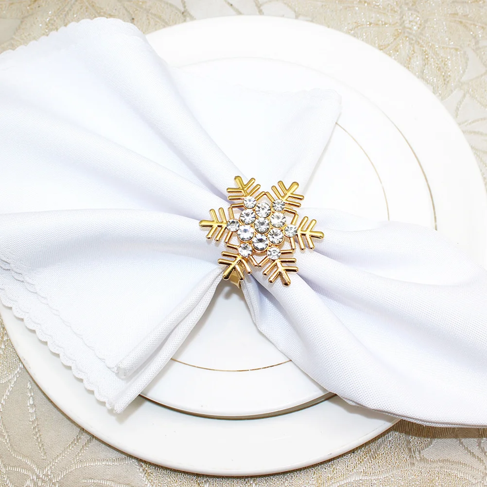 

12 Pcs Dinner Napkins Table Dining Decors Christmas Rings Practical Buckles Xmas Serviette Bride