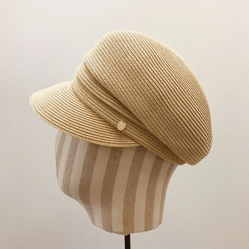 

Spring summer Japanese grass women's casual all-match sunscreen beach baseball cap peak cap equestrian hat straw hat