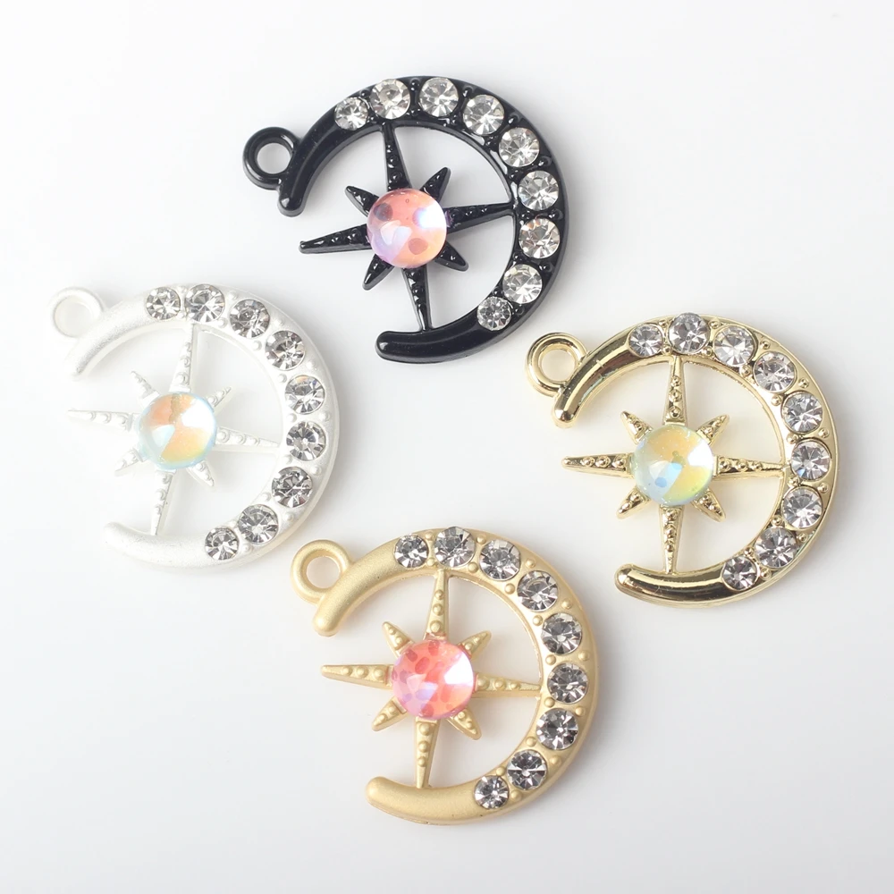 Подвески из цинкового сплава с инкрустированными кристаллами и жемчугом