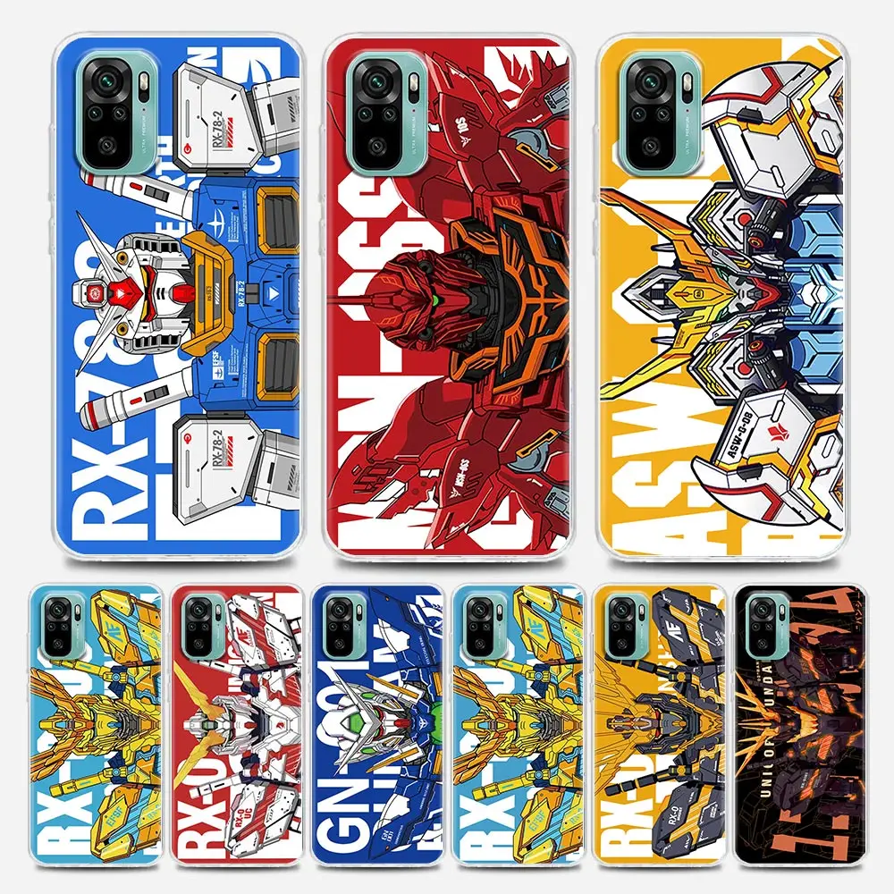 Прозрачный чехол для Redmi Note 7 8 9 10 робот Гандам 4G 8T Pro 8A 7A 9A 9C K20 K30 K40 Y3 10X из силикона |