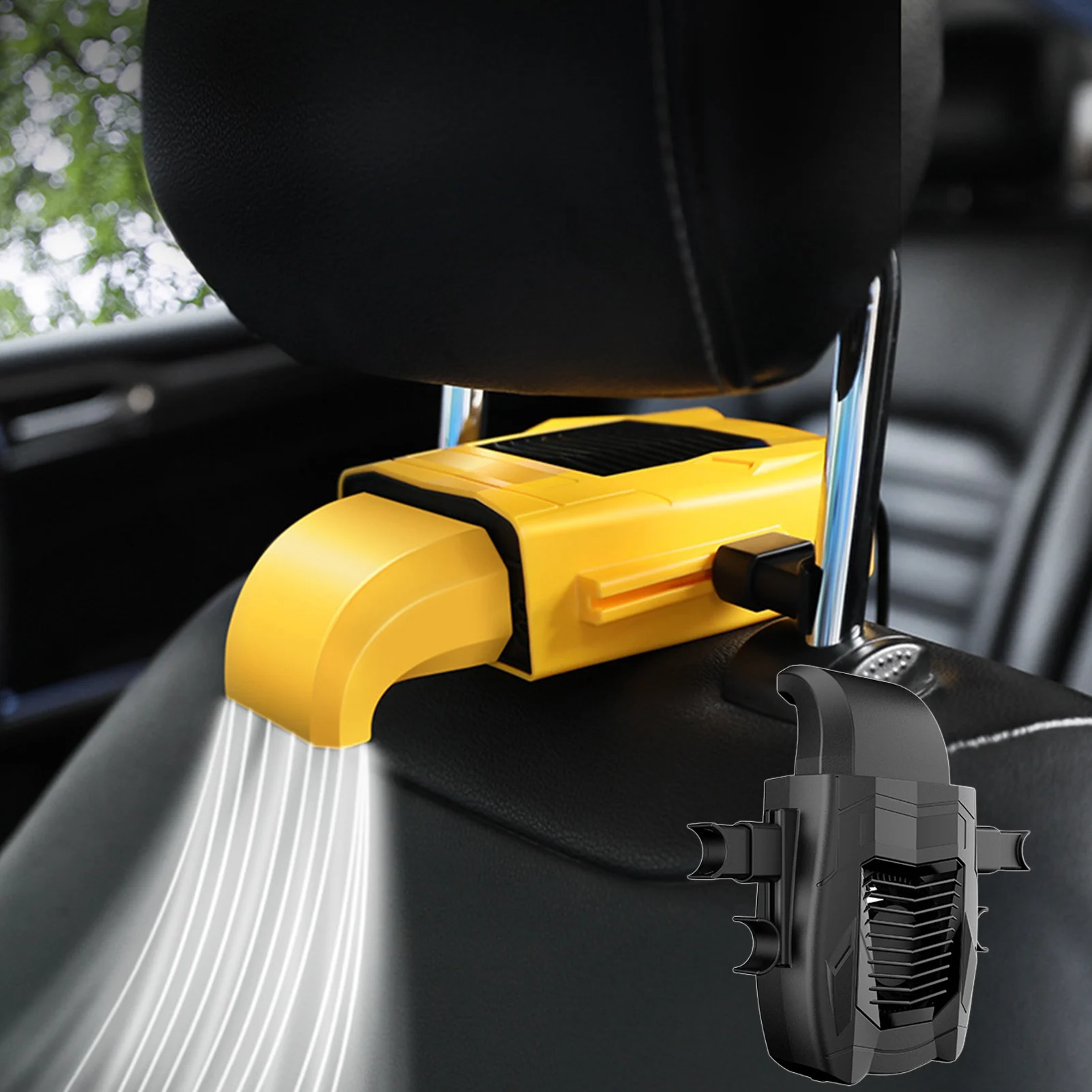 

Car Back Seat Cooling Fan Portable Car Seating Fan 3 Speed Adjustable BackSeating Ventilation Sheet Fan USBRechargeable Air Fan