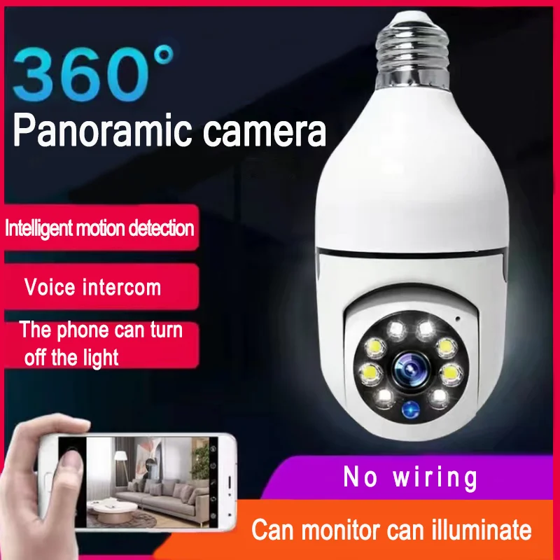 

Умная головка с лампочкой 1080p Home Wifi камера удаленного наблюдения 360 °, полноцветная камера с функцией ночного видения и двусторонним вызовом