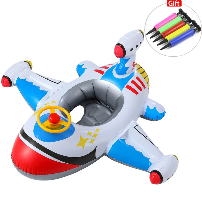

Baby Inflatable Swimming Ring Airplane Yacht Kids Toddler Infant Float Luxury Seat Boat Pool Ring Activity With Canopy For Baby
