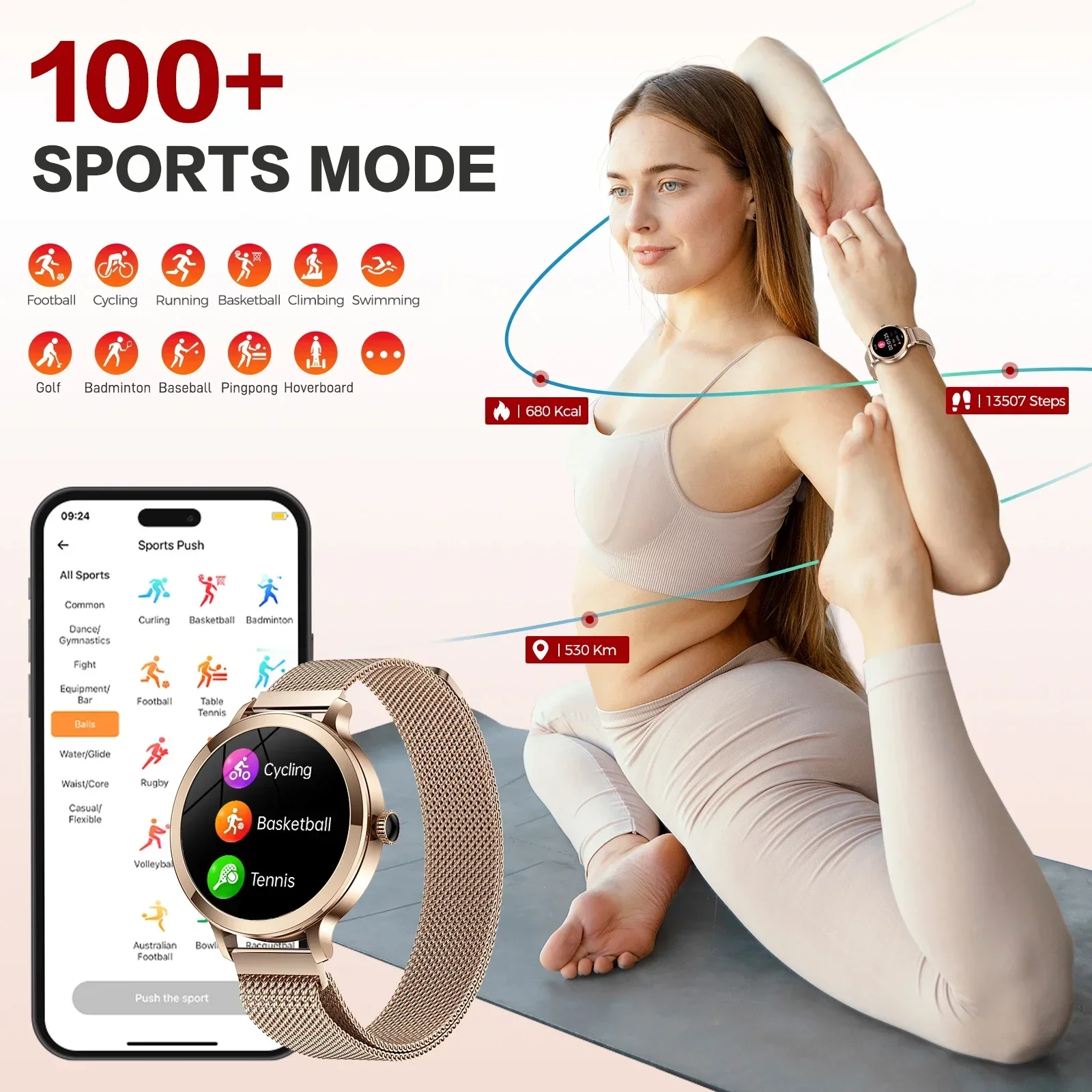 Смарт-часы AMOLED 2024 дюйма с Bluetooth пульсометром тонометром и мониторингом здоровья