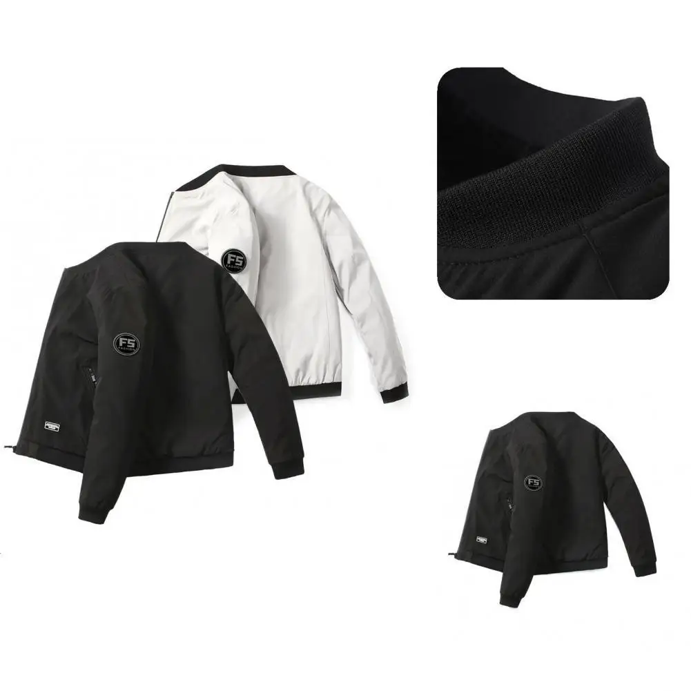 

All Match Terrific Soft Spring Coat Elastic Hem Men Jacket Simple for Dating