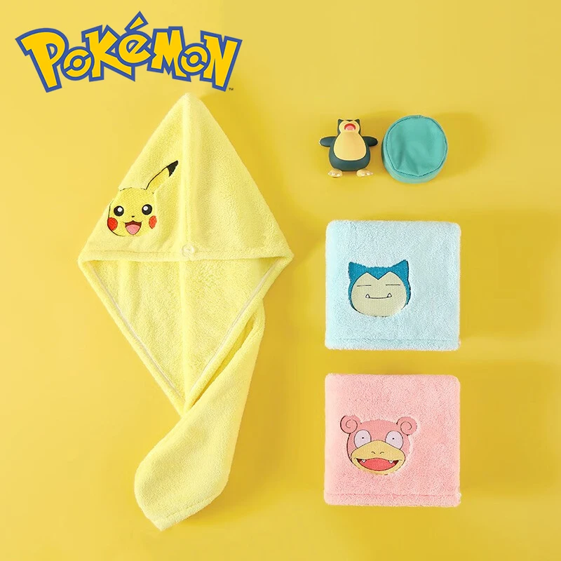 

Pokemon Pikachu Hair Towel Kawaii Anime Game Figure Quick Dry Hat Super Absorbent Microfiber Cap Bath Wrap Wipe Girl Women Gifts