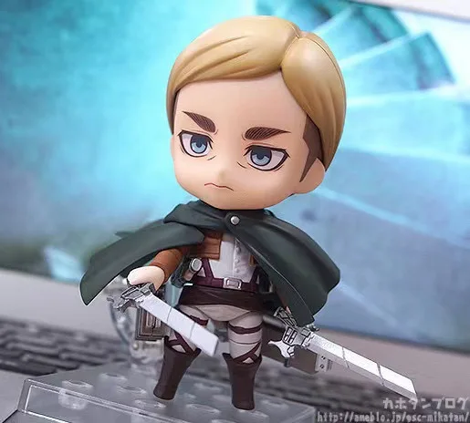 

Anime figure Attack on Titan Q version Hand Do 775# Erwin Smith movable face changing model box hand do